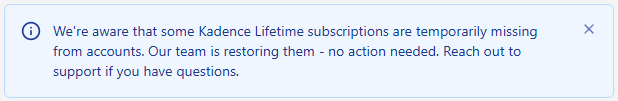 El aviso que aparece al acceder a la cuenta de Liquid Web.
